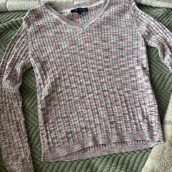 TOMMY HILFIGER Multi-Color Women V-Neck Sweater - Picture 4 of 6